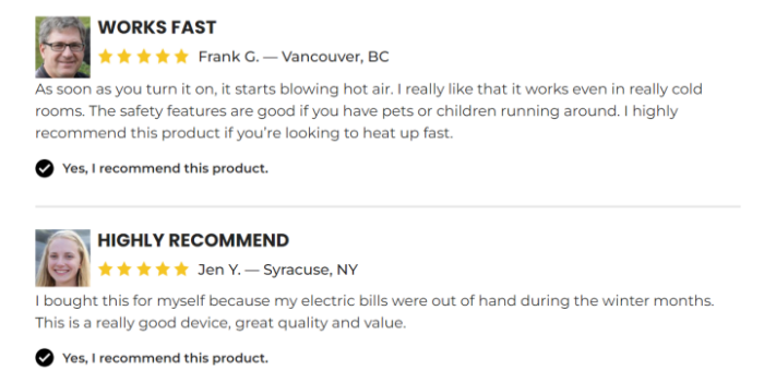 Toasty Heater real reviews